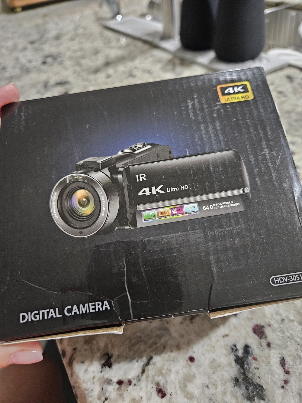 Black 4K Ultra HD Digital Camcorder - IR Night Vision